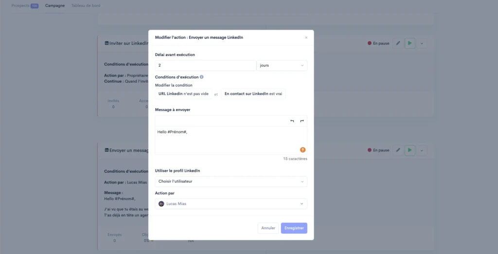 Prospection LinkedIn automatique