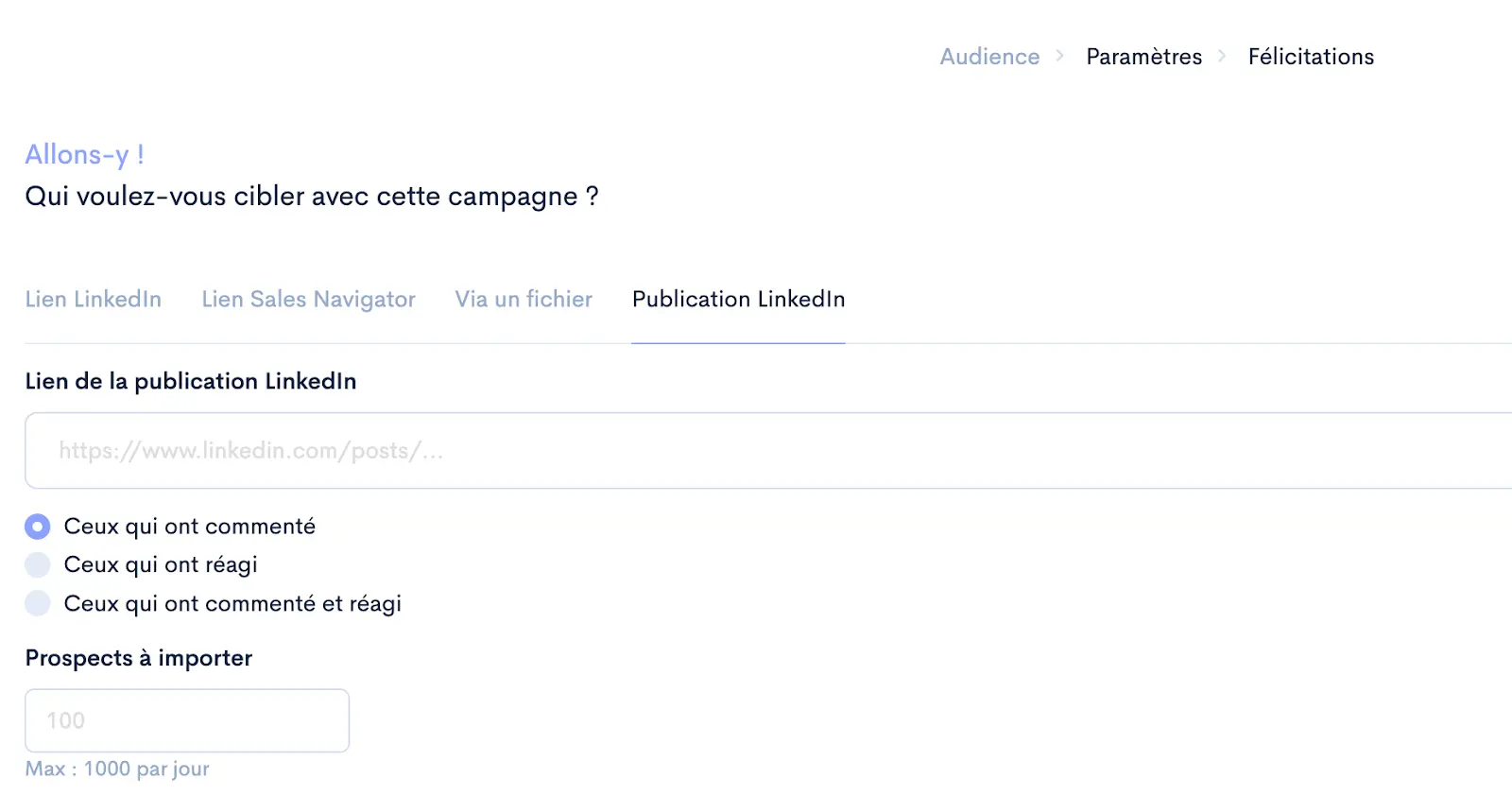 Ajout du lien de la publication LinkedIn
